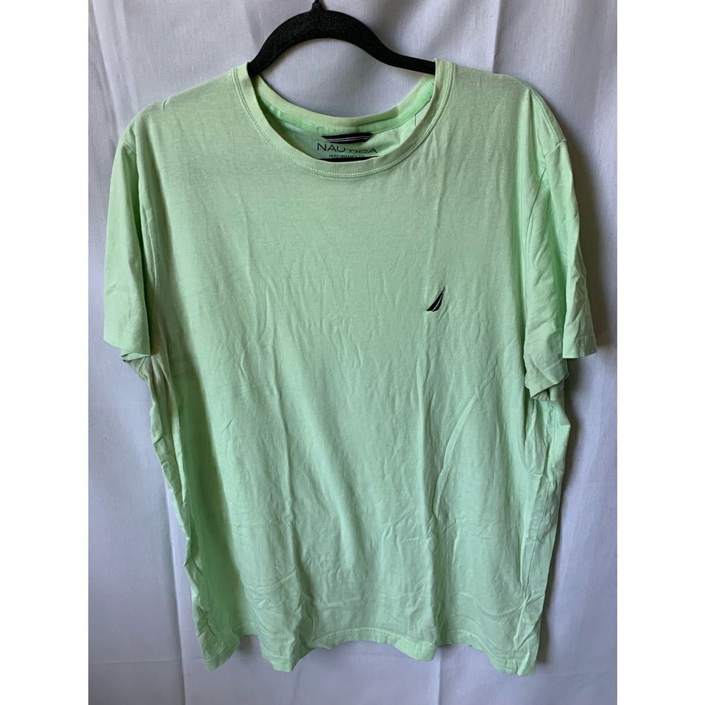 Green Nautica Logo Crew Neck Tee T-Shirt Large